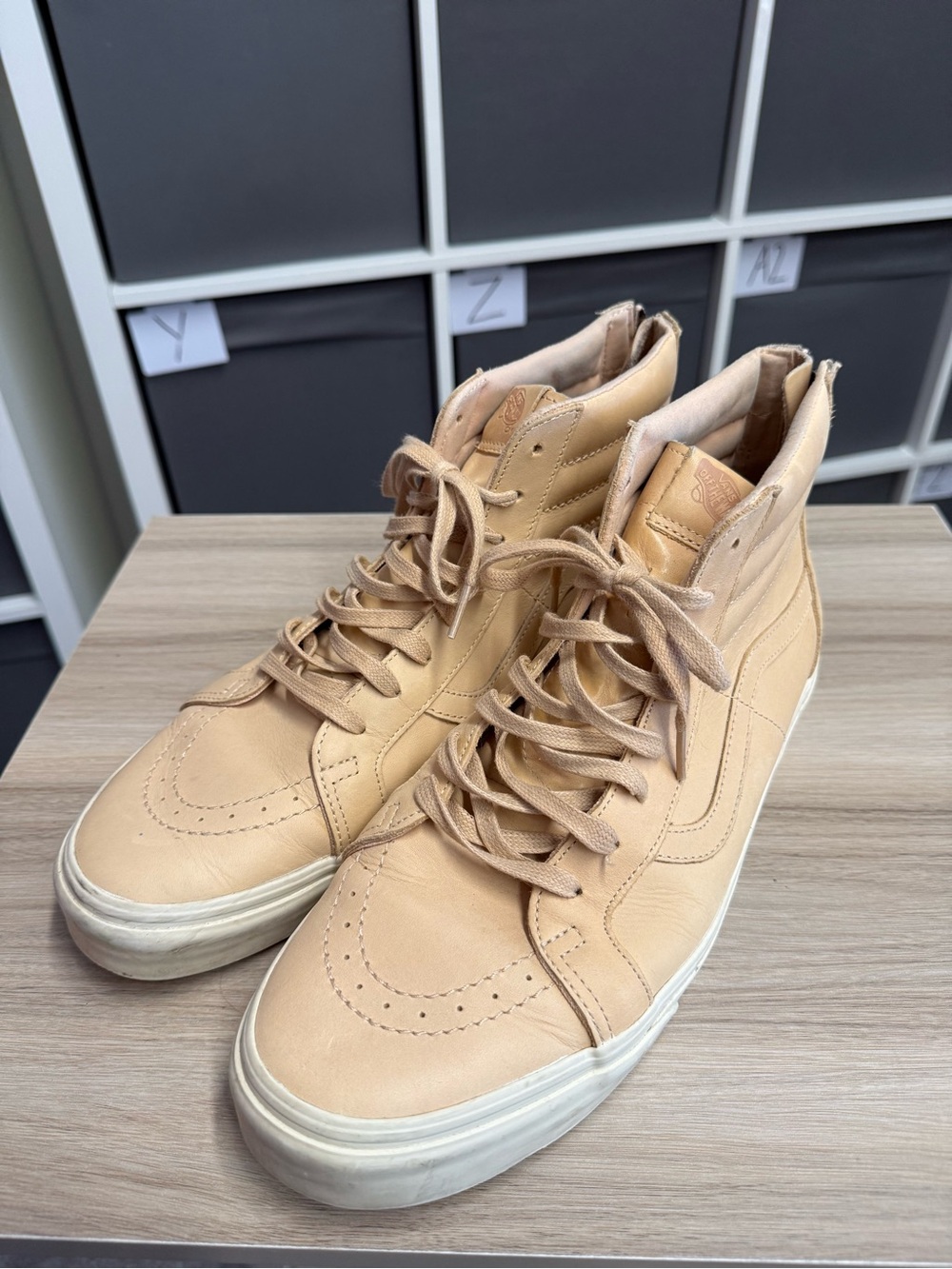 Vans Sk8 Hi Reissue Veggie Tan Leather High Top Skater Sneakers